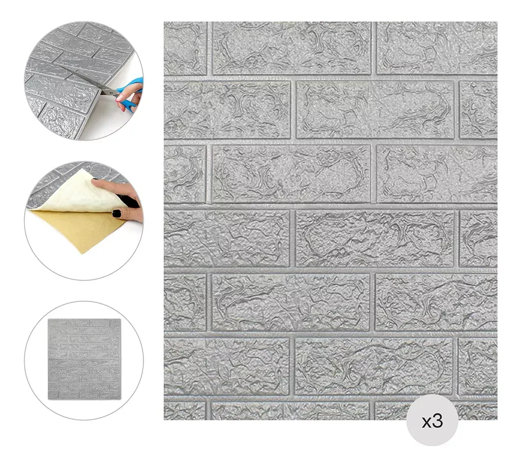 Adhesivo De Pared Autoadhesivo de Pvc Decorativo X 10pcs 70 X 77 Cm