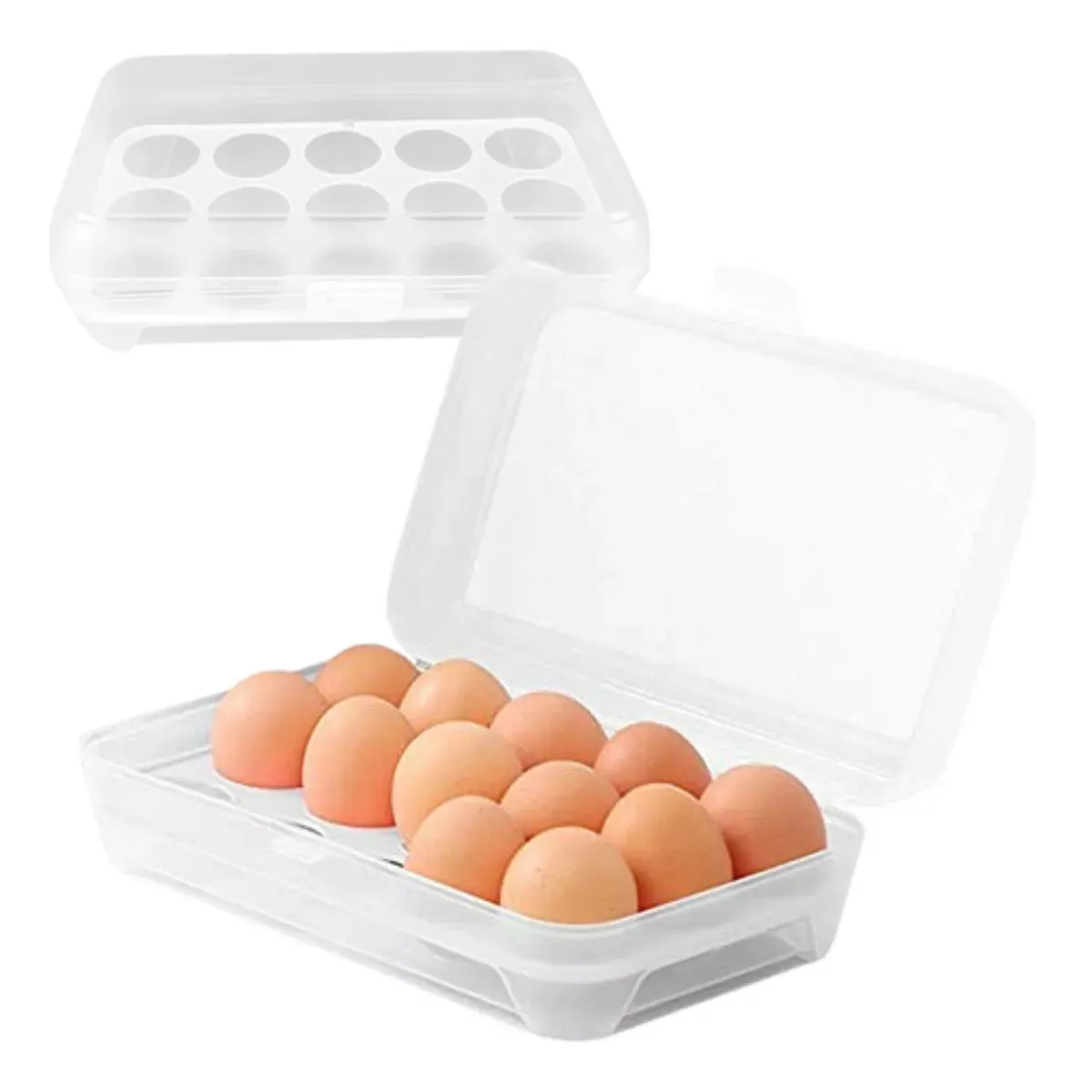 Huevera Organizador Recipiente Plastico Para 15 Huevos