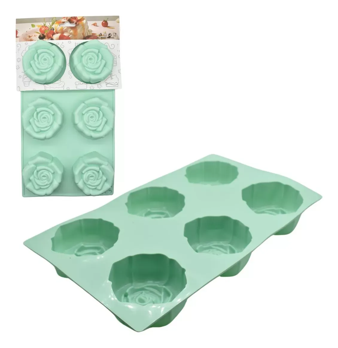 Molde De Silicon Flores Para Cupcakes Jabon Muffins Material Antiadherente