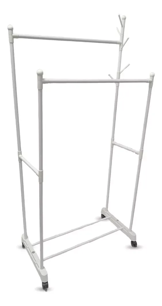 Perchero De Pie Con Ruedas Material Acero Revestido 157cm De Alto