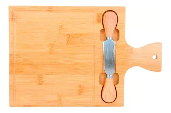 Tabla Para Picadas Con Cubiertos 35x23x1.8cm Tabla de Bamboo