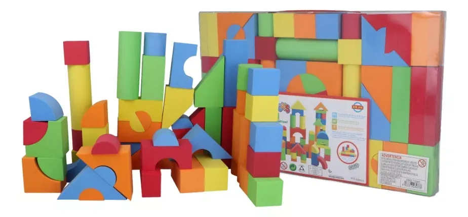 Juego De Construcción Goma Eva 60 Piezas Para Niños Juego de Bloques  Didácticos