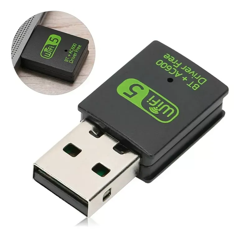 Receptor Usb Wifi Bluetooth 5.0 Y Función Wifi 2.4g 600 Mbps