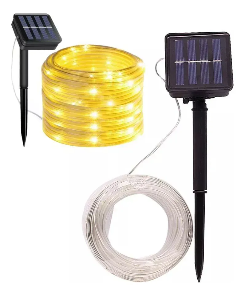 Guirnalda De 10m Con 100 luces Lámparas De Jardín Solar Luz Calida
