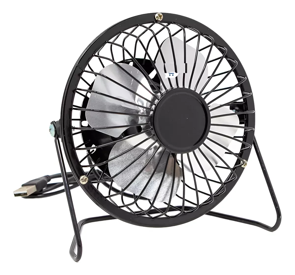 Ventilador De Escritorio Usb 4 Aspas Silencioso  Estructura Negro