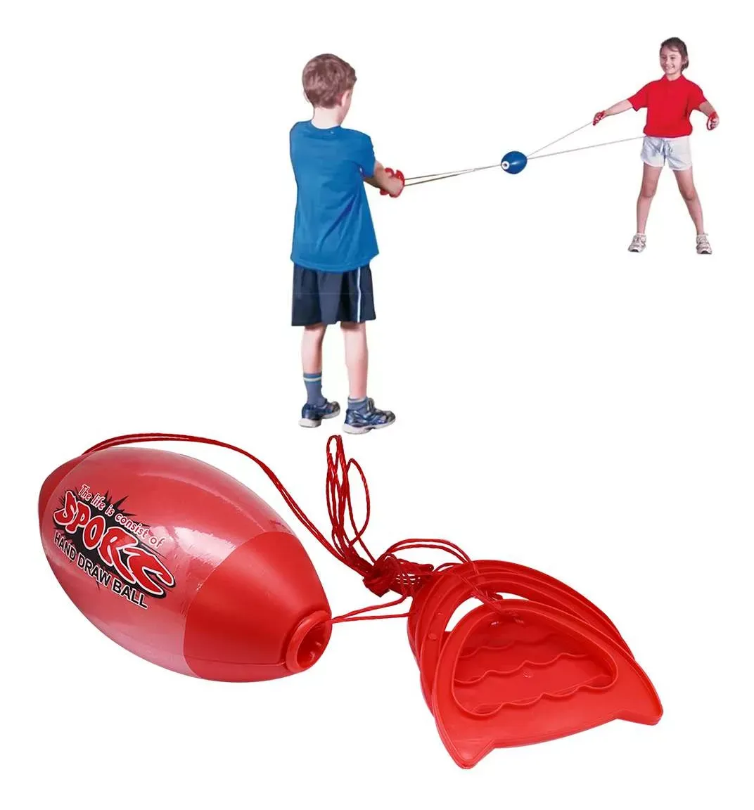Pelota Con Cuerda Juguete De Traccion Rojo Tuyo Y Mio Material Plastico