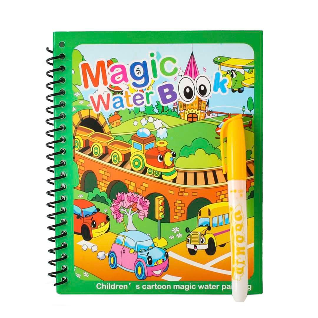Infantil Coloreable Libro Mágico Con Lapiz Color Verde