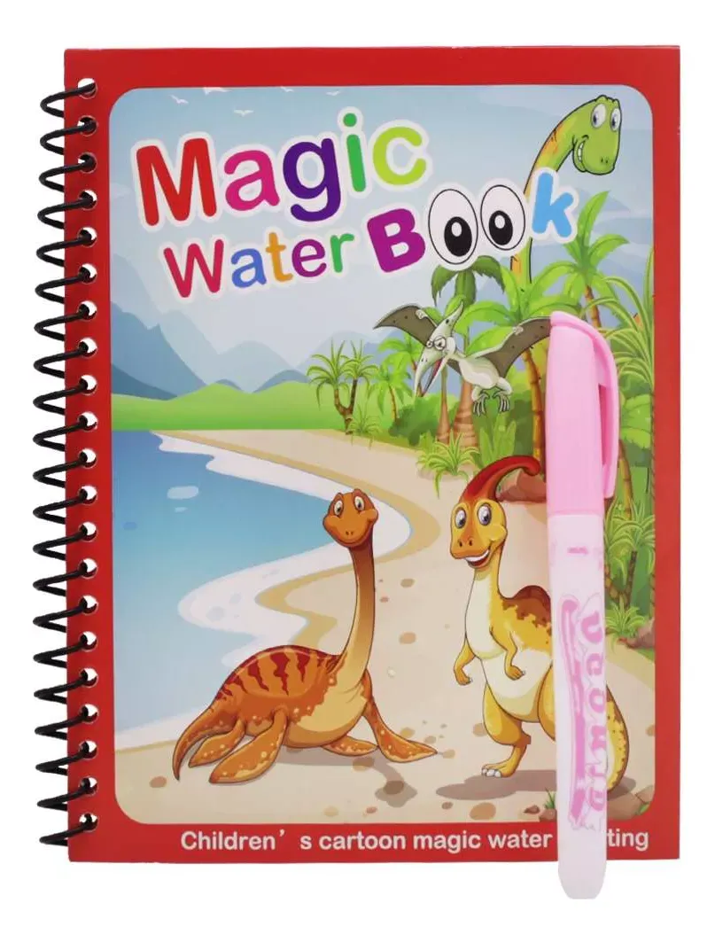 Infantil Coloreable Libro Mágico Con Lapiz Color Rojo