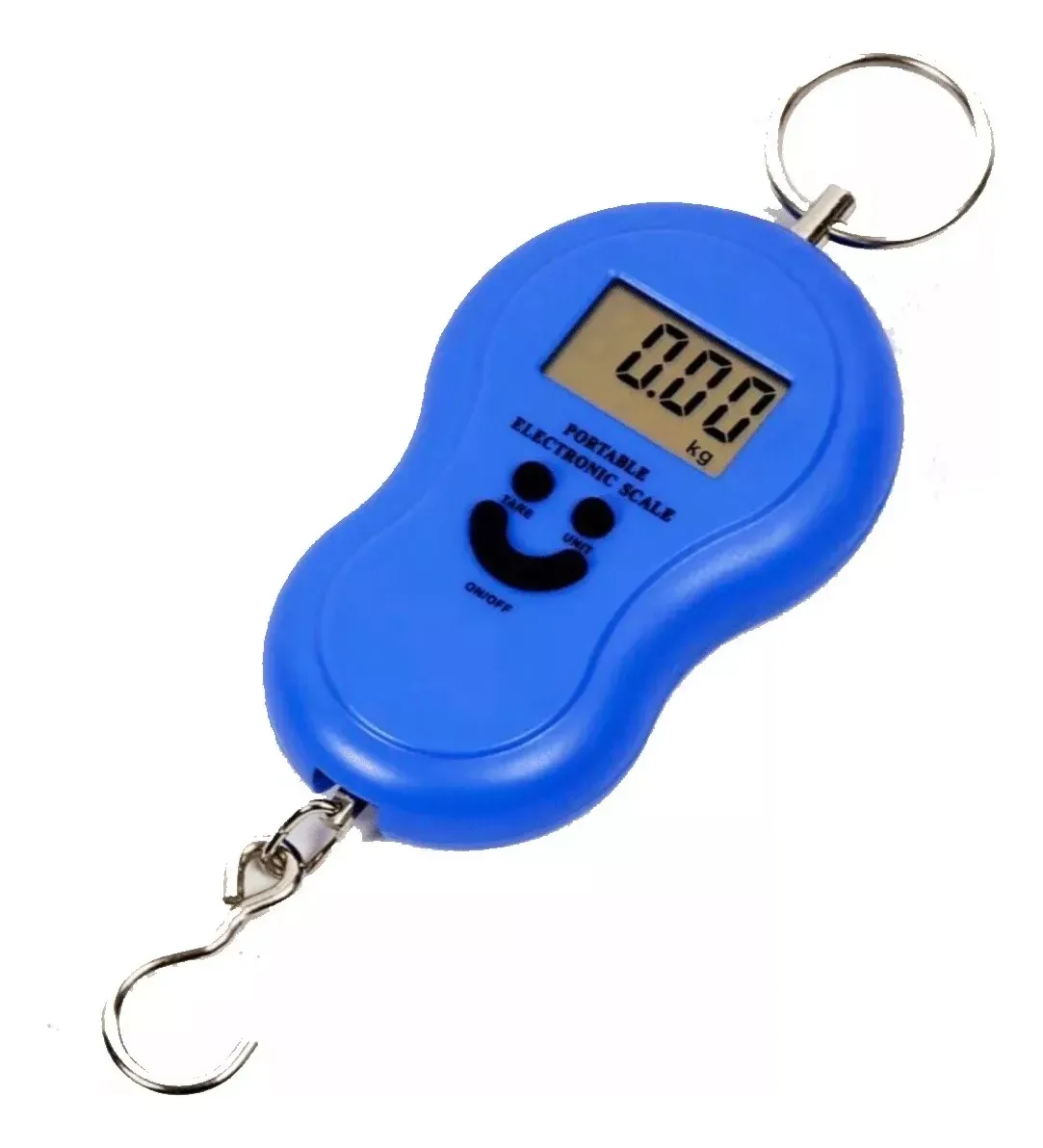 Balanza Digital Azul Gancho Equipaje Viaje Valija Pesca 50kg