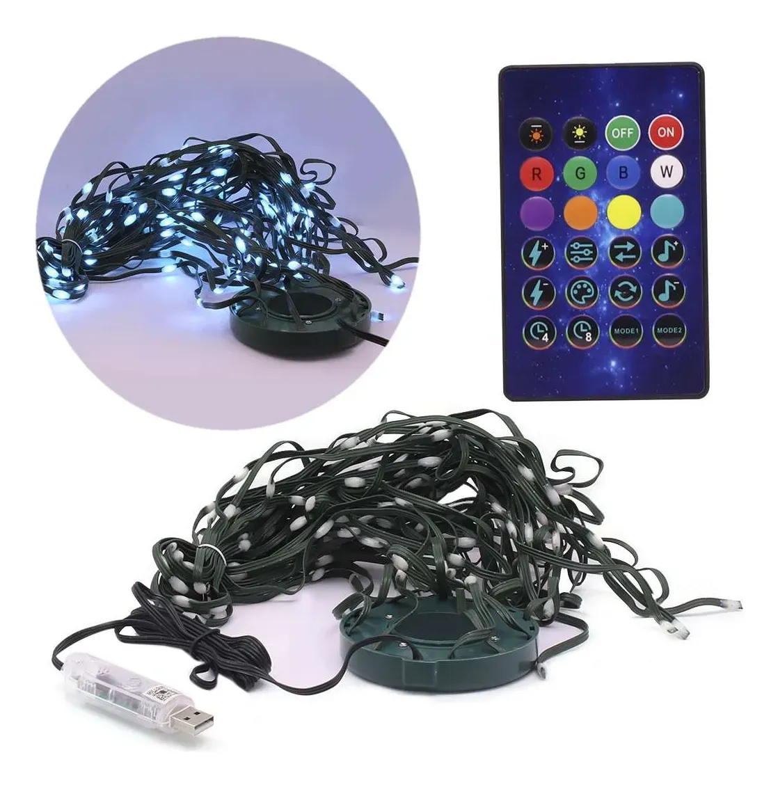 Luces De Navidad Smart Led Colores Rgb Ajustable Conectividad Bluetooth