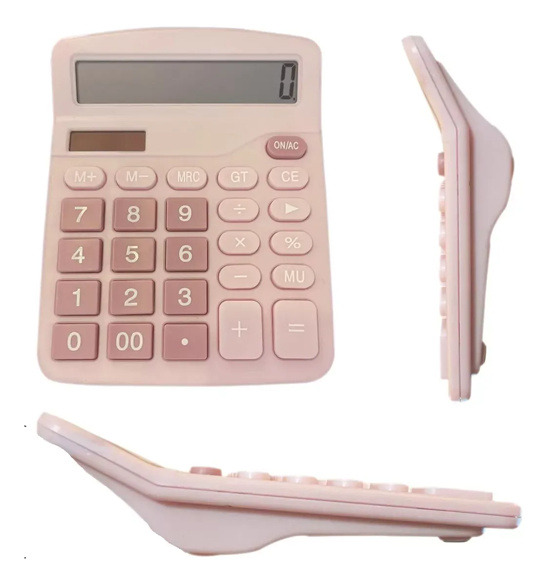 Calculadora Comercial 12 Dígitos UltrafinA 4 Funciones Escolar Color Rosada