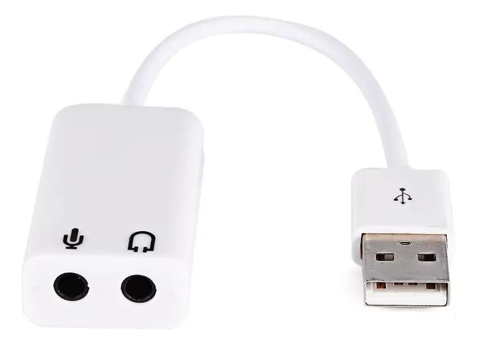 Adaptador De Audio Tarjeta De Sonido Usb Virtual 7.1 color Blanco