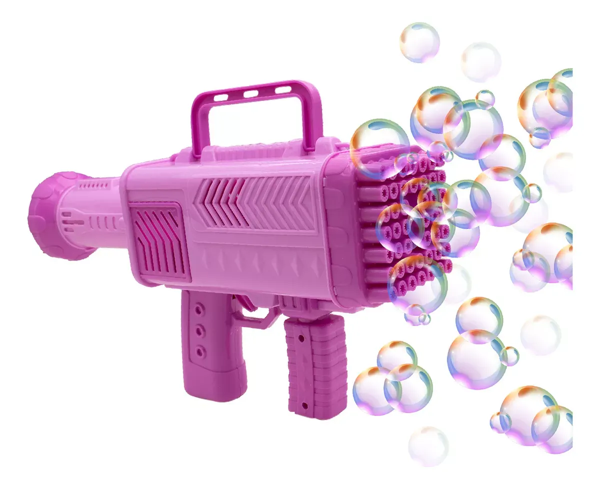 Pistola De Burbujas de 46 Agujeros Color Violeta Funcion A Pila