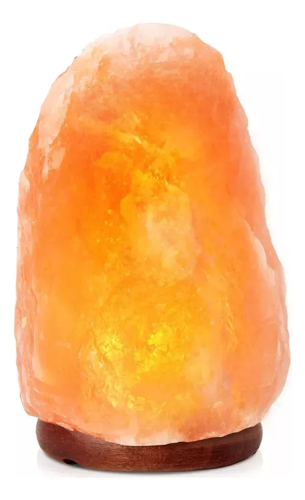 Lampara De Sal Luz Del Himalaya 3 A 5 Kg Con Dimer Diseño Piedra Rústica