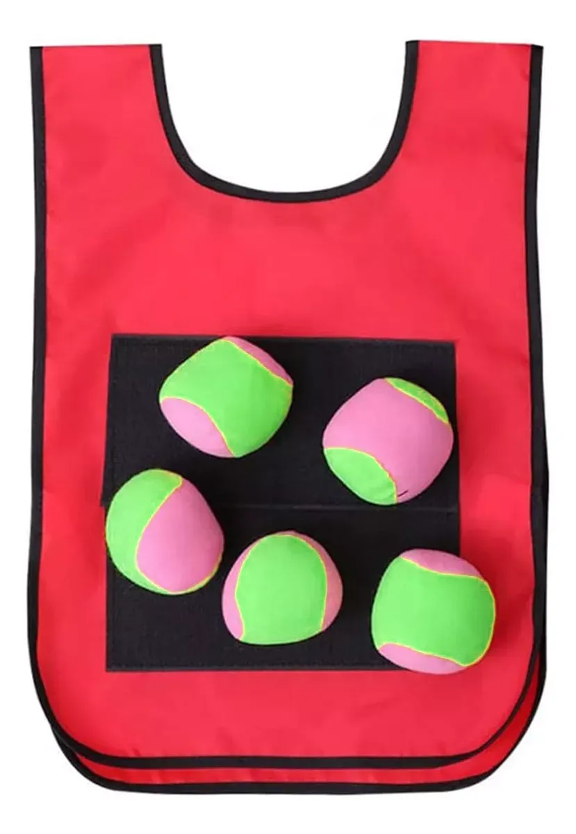 Juego Chaleco Con Bolas Adhesivas Lanzamiento Color Rojo