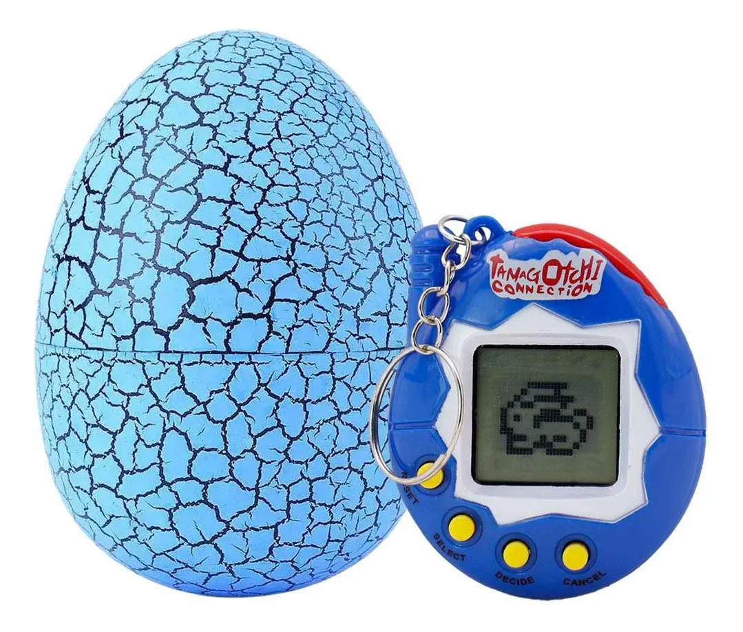 Mascota Virtual Pet Egg Game Azul Con Llavero