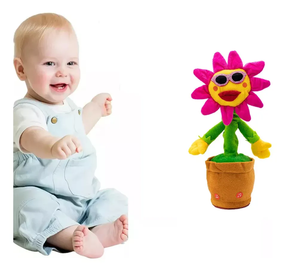 Juguete Girasol Bailarin  Tela micropolar Para Niños Parlante Canto/baile
