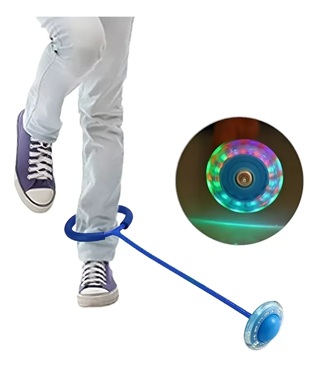 Mete Pata Luminoso Rueda Juguete Para Saltar Azul