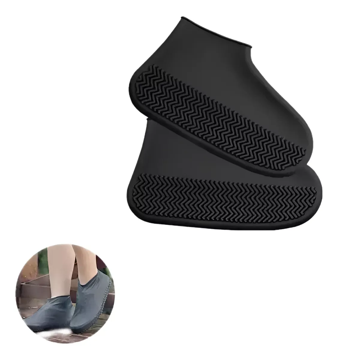Zapatones Cubre Calzado Resistentes Color Negro Talle M 35-39