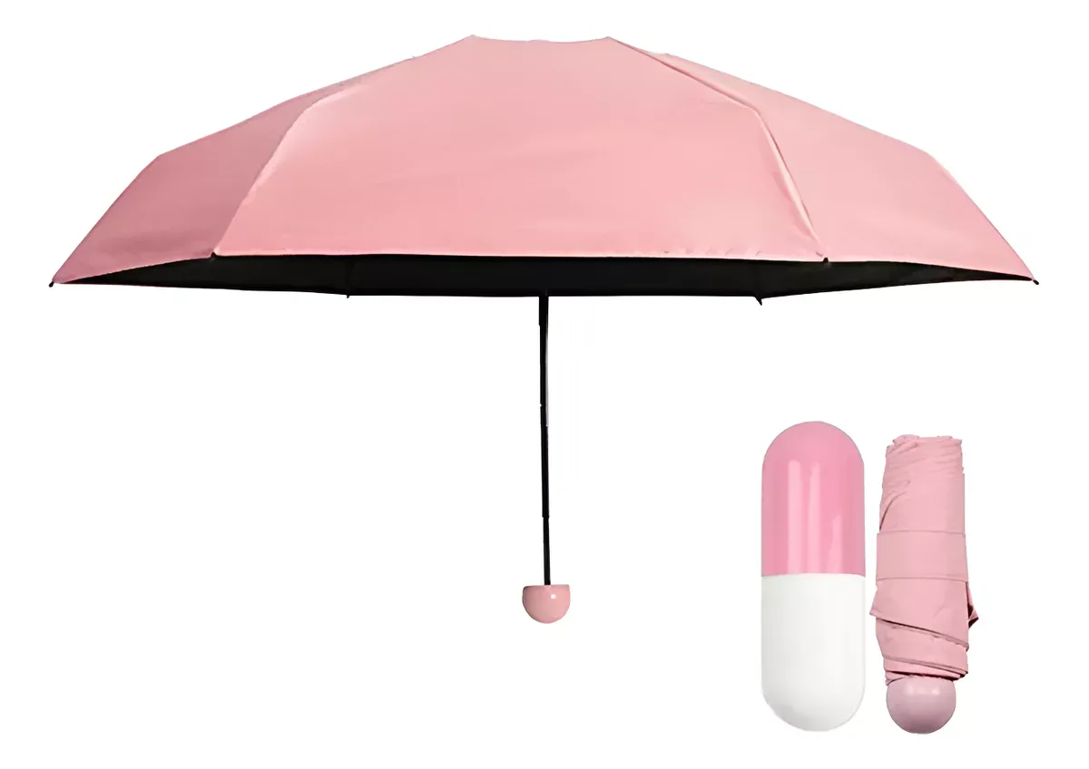 Paraguas Sombrilla Anti-uv Cápsula De Bolsillo Rosado