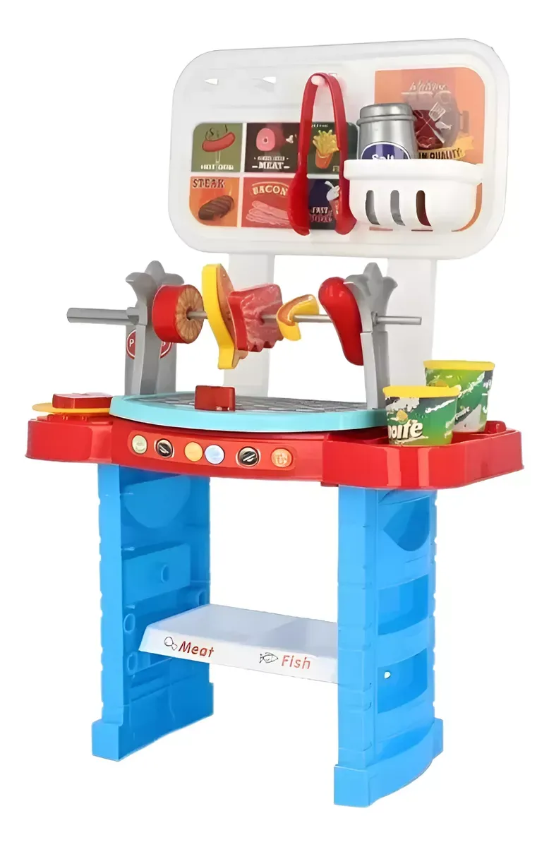 Juego De Niños Asador Parrillero Juguete Con Luces Y Sonido