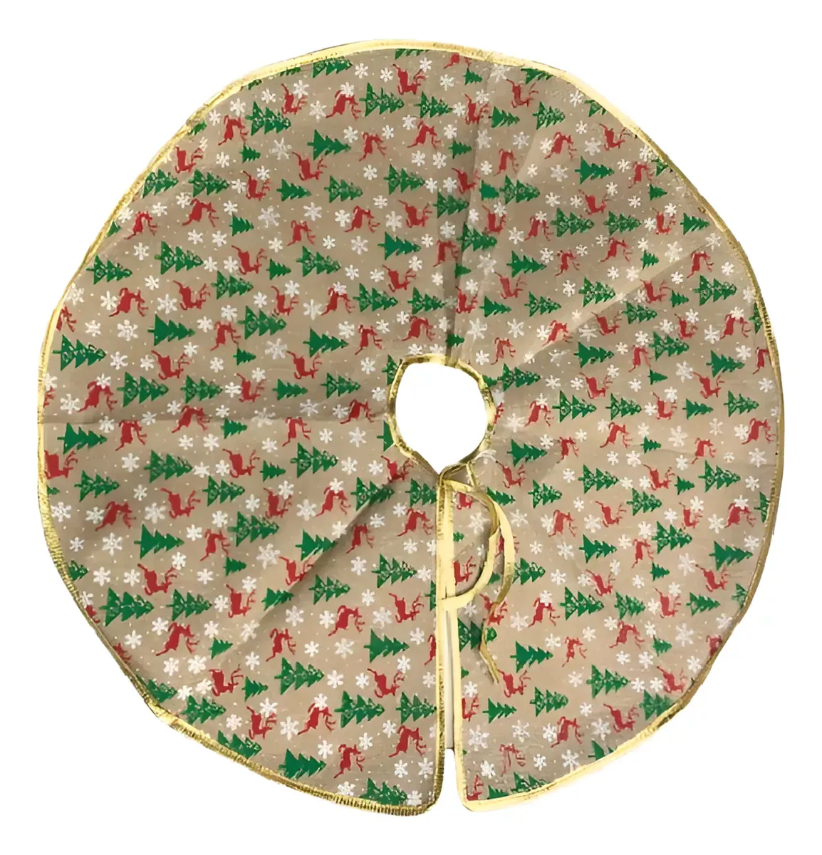 Funda De Árbol De Navidad De Tela Redonda Adorno De 58 Cm