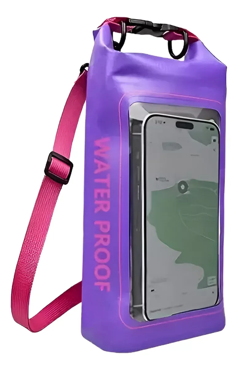Bolso Impermeable Lavable, Sumergible Violeta 2l Y Pantalla Tactil