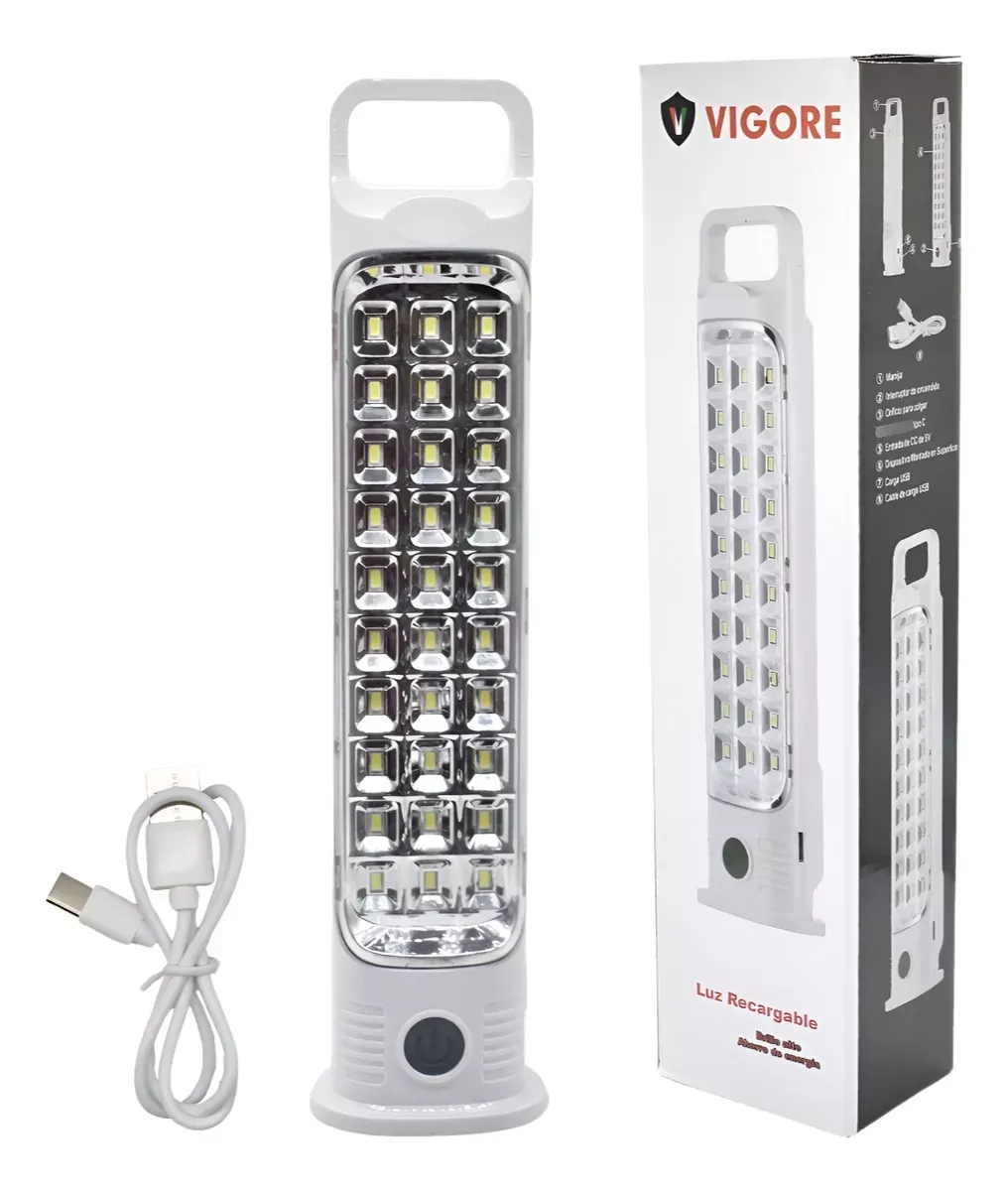 Lampara Led Linterna De Emergencia Plástico ABS Recargable 1200mah