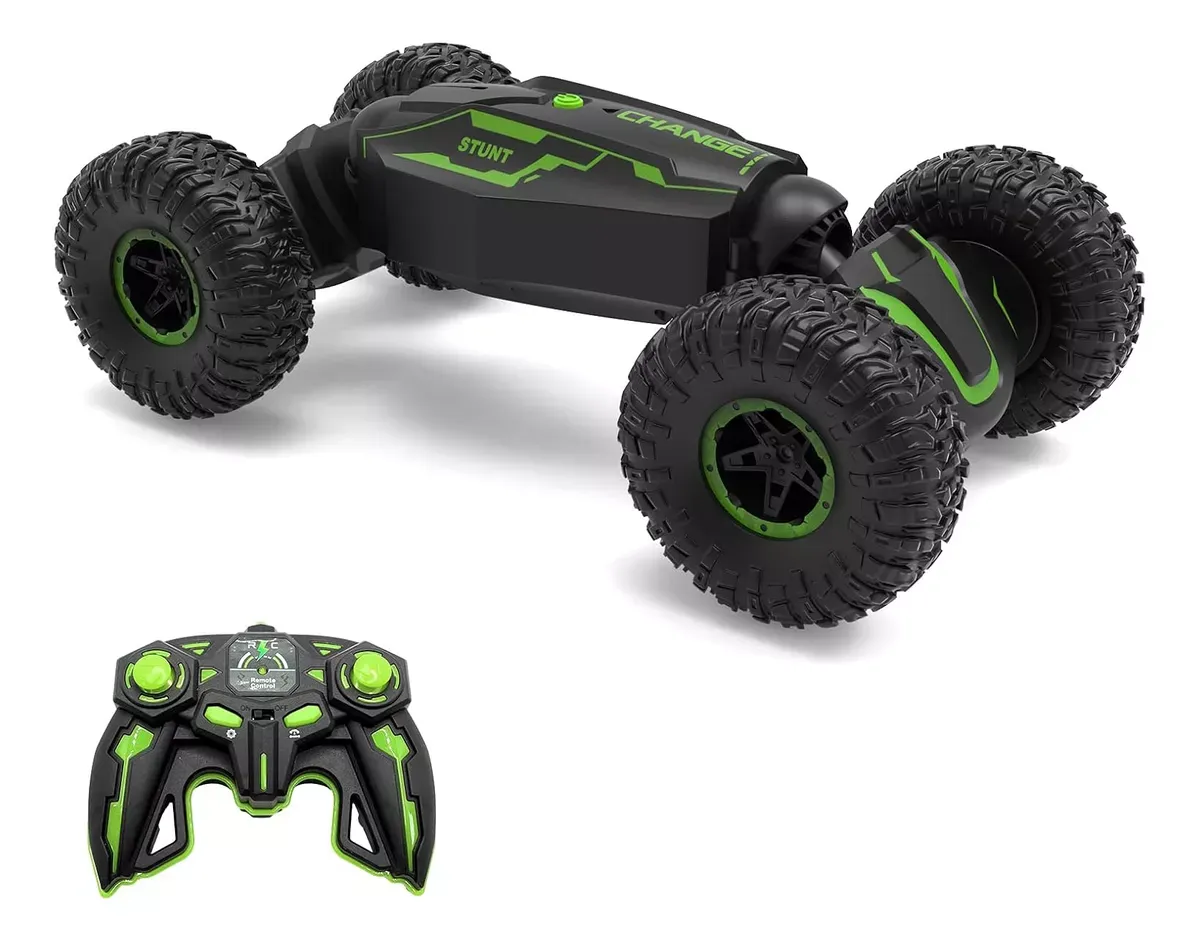 Auto Acrobático Stunt Climbing 360° Control Remoto Negro Con Verde