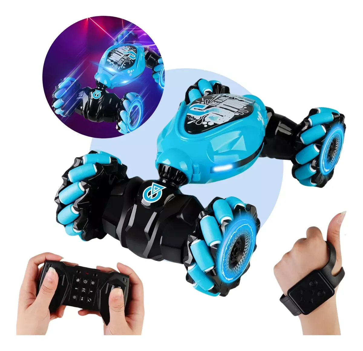 Auto Control Remoto De Mano Stunt Car Todo Terreno Recargable