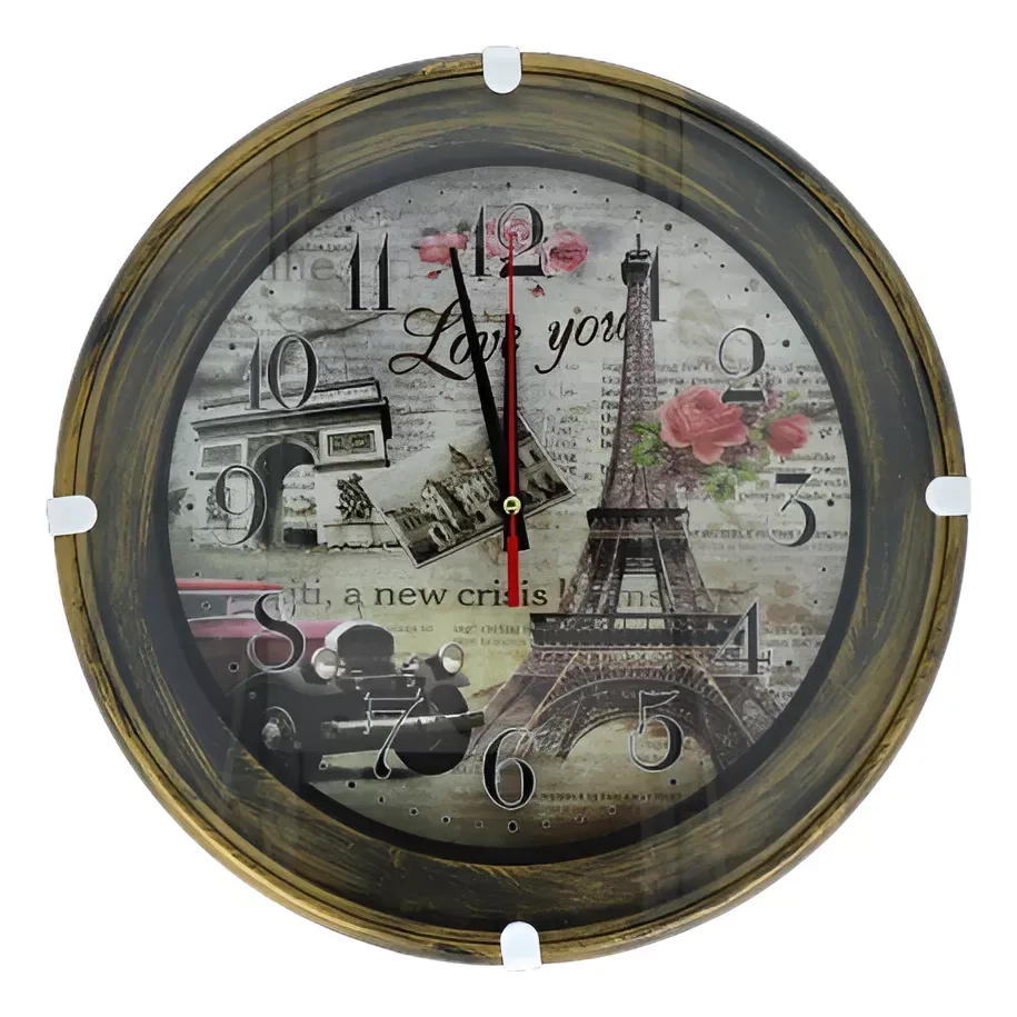 Reloj De Pared Redondo París 30 Cm De Diametro