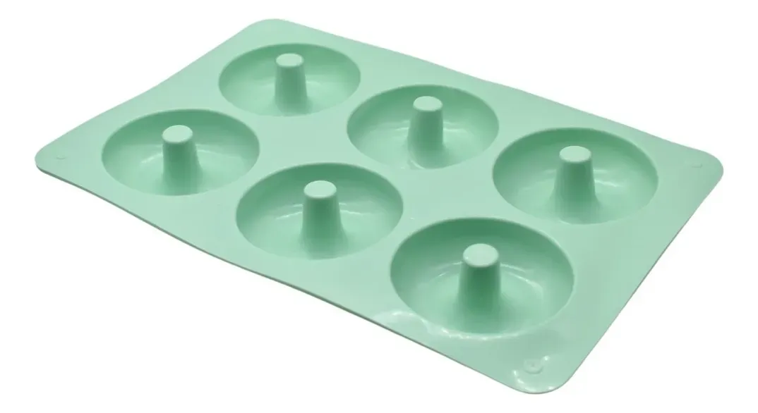 Molde Material Silicona Con Formas De Donas Medidas 28x16x2.5cm.
