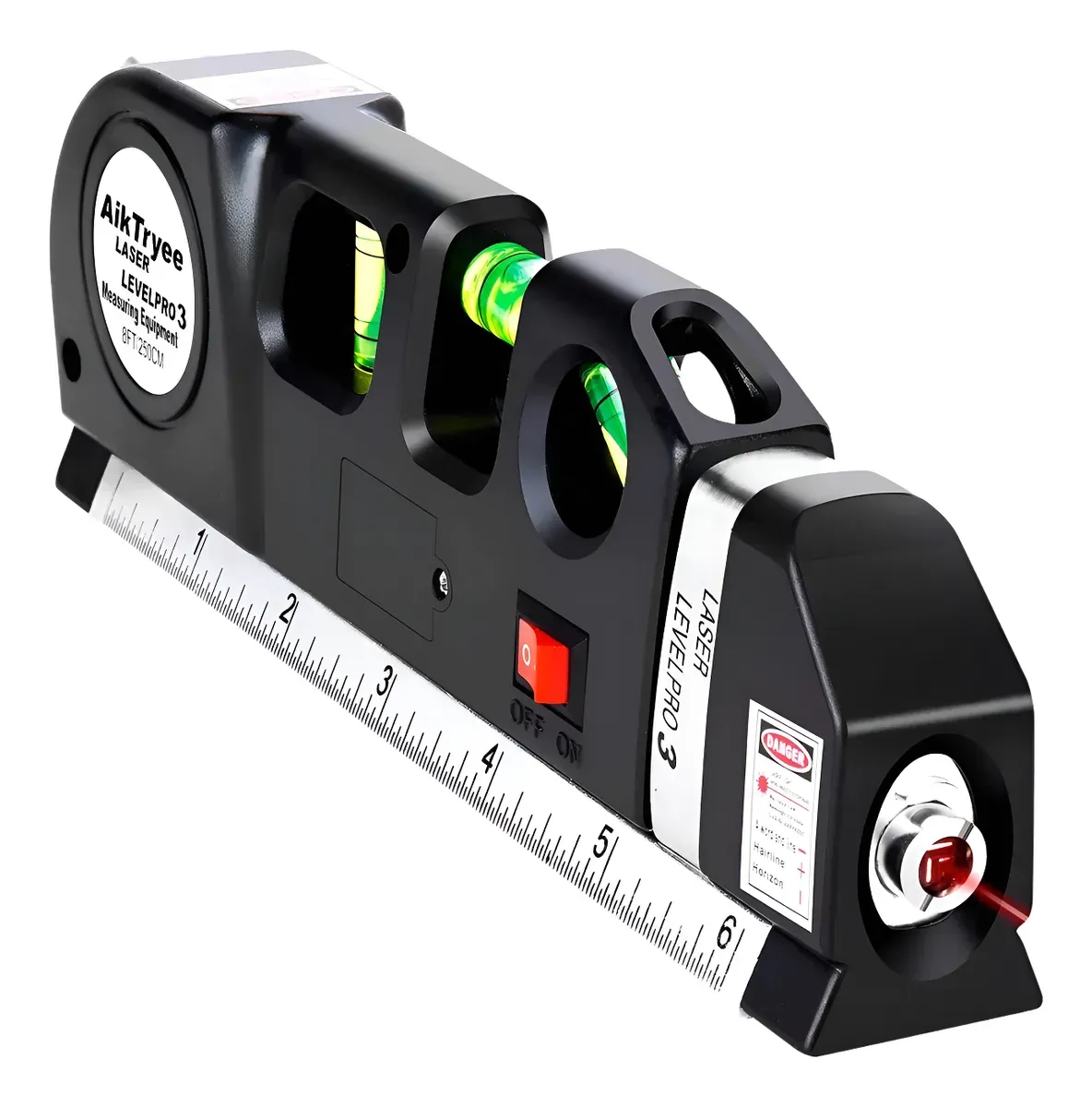 Nivel Laser Cinta Metrica Regla Pro Multiuso 6 En 1 3 posiciones