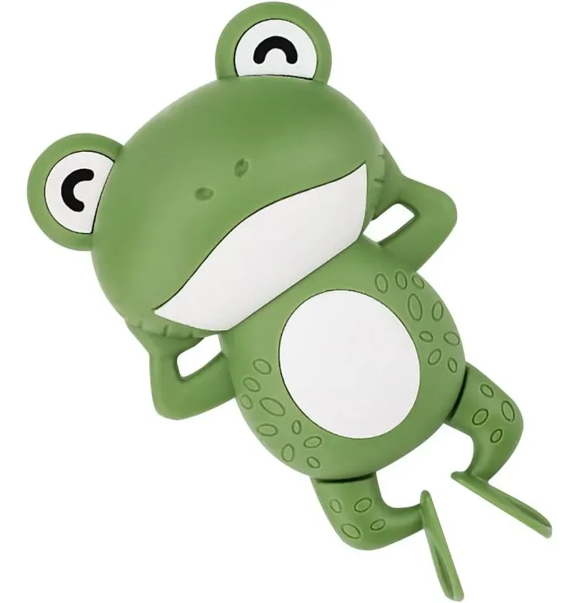 Juguete De Baño Para Bebés, Rana Nadadora Color Verde