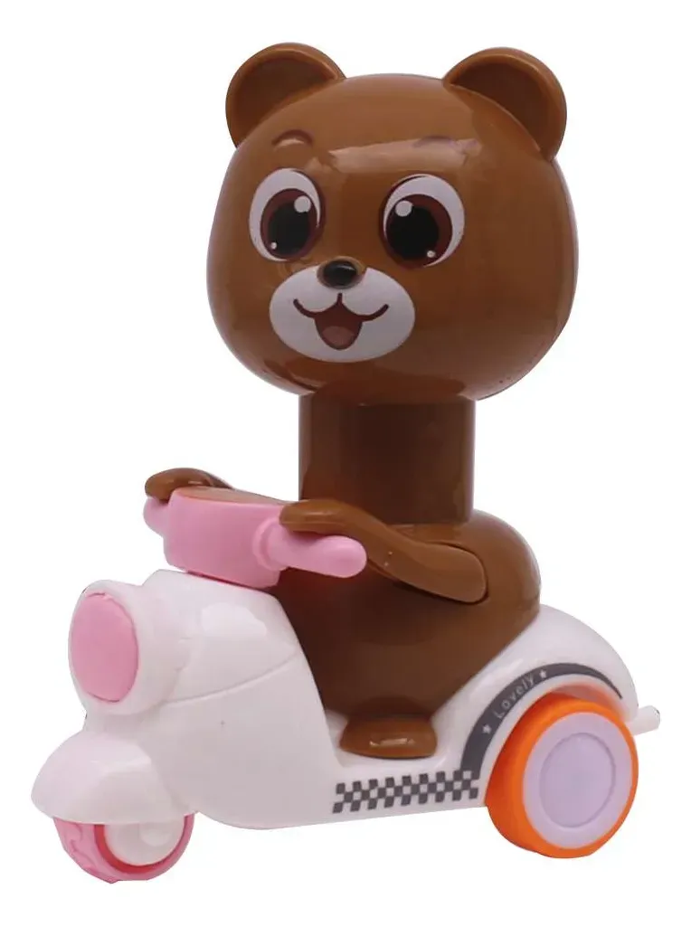 Motocicleta De Juguete Animalito de Plastico Osito Marron