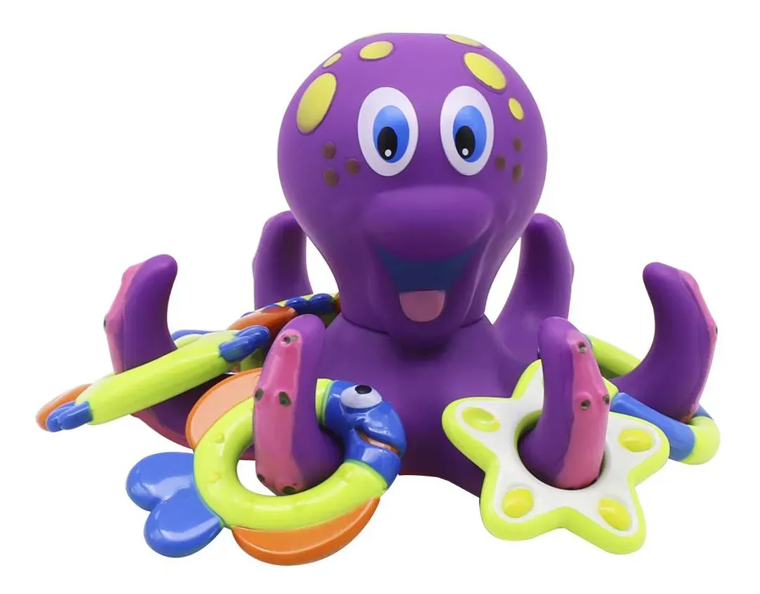 Pulpo Flotante Resistente al agua Con 5 Accesorio De Aro Interactivo Violeta
