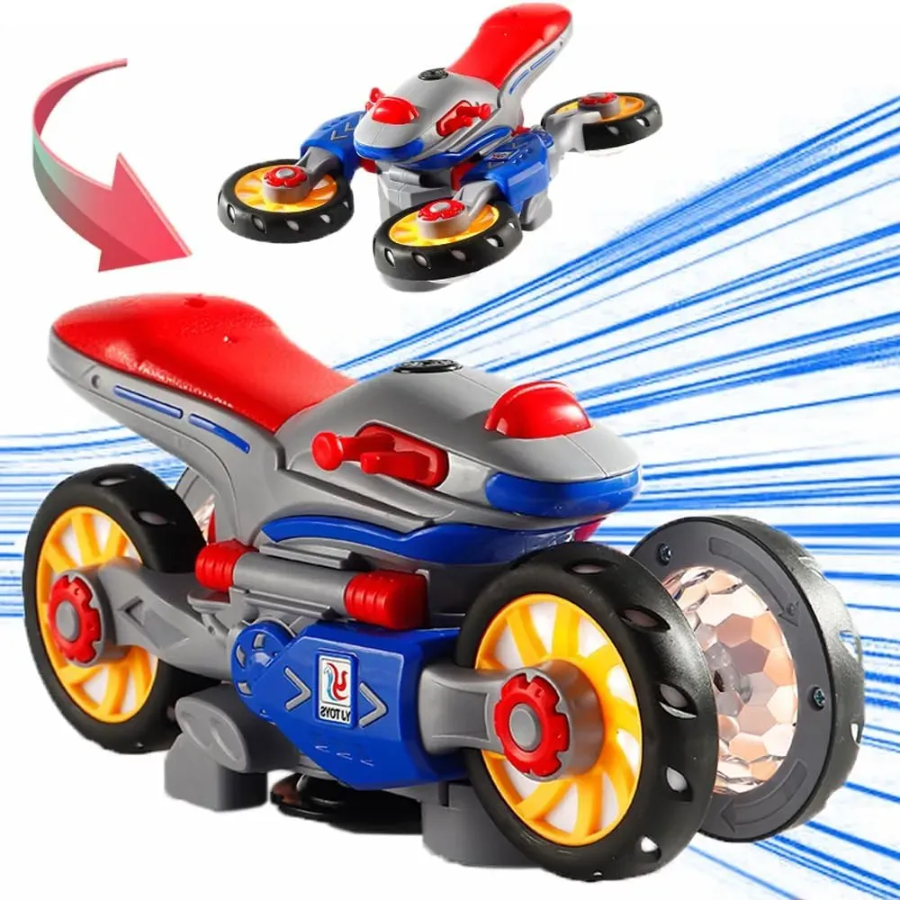 Moto Con Luz Y Sonido Giratorio Movimientos 360° Material Plastico