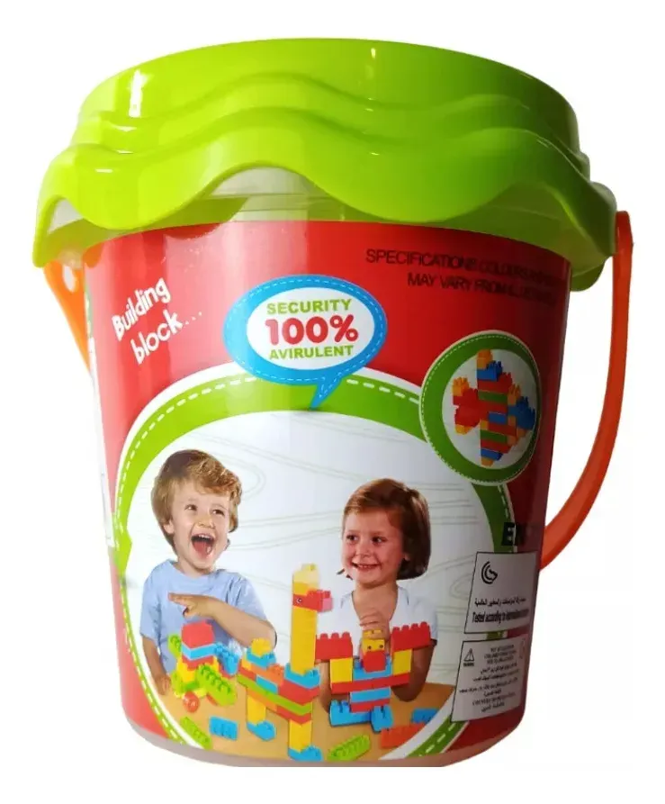 Bloques Para Armar didáctico En Balde Con 24 Pcs Para Niños