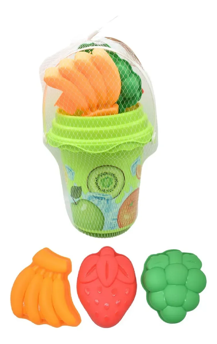 Juguetes De Playa Set Accesorios Frutales Balde Y Tapa Material plástico