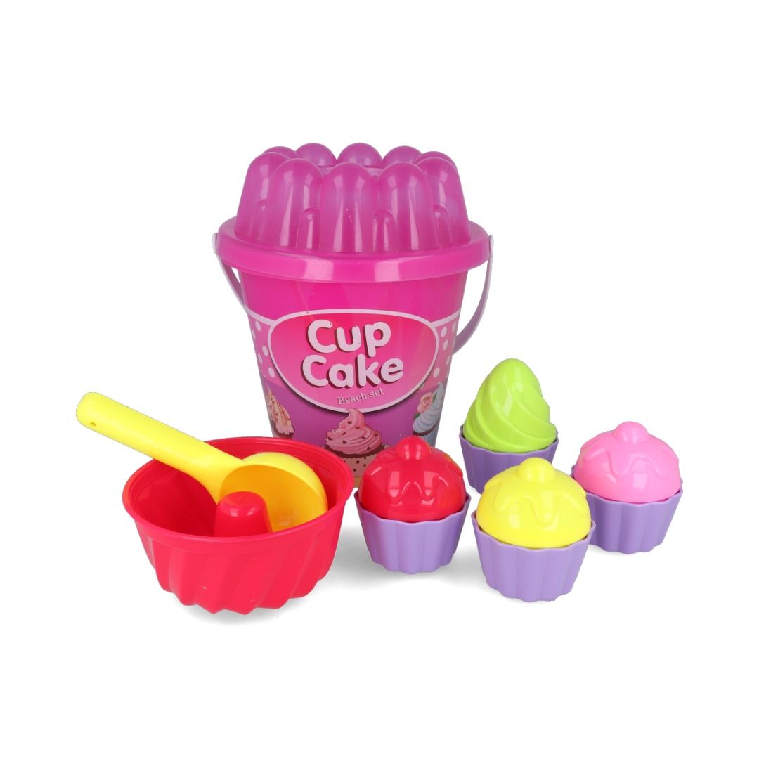 Balde Playero Juguetes Cupcake Para Niños 22 X 18 Cm