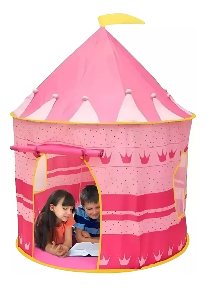Carpa Infantil Castillo Desarmable Para Niños Rosada 135 cm de altura Total