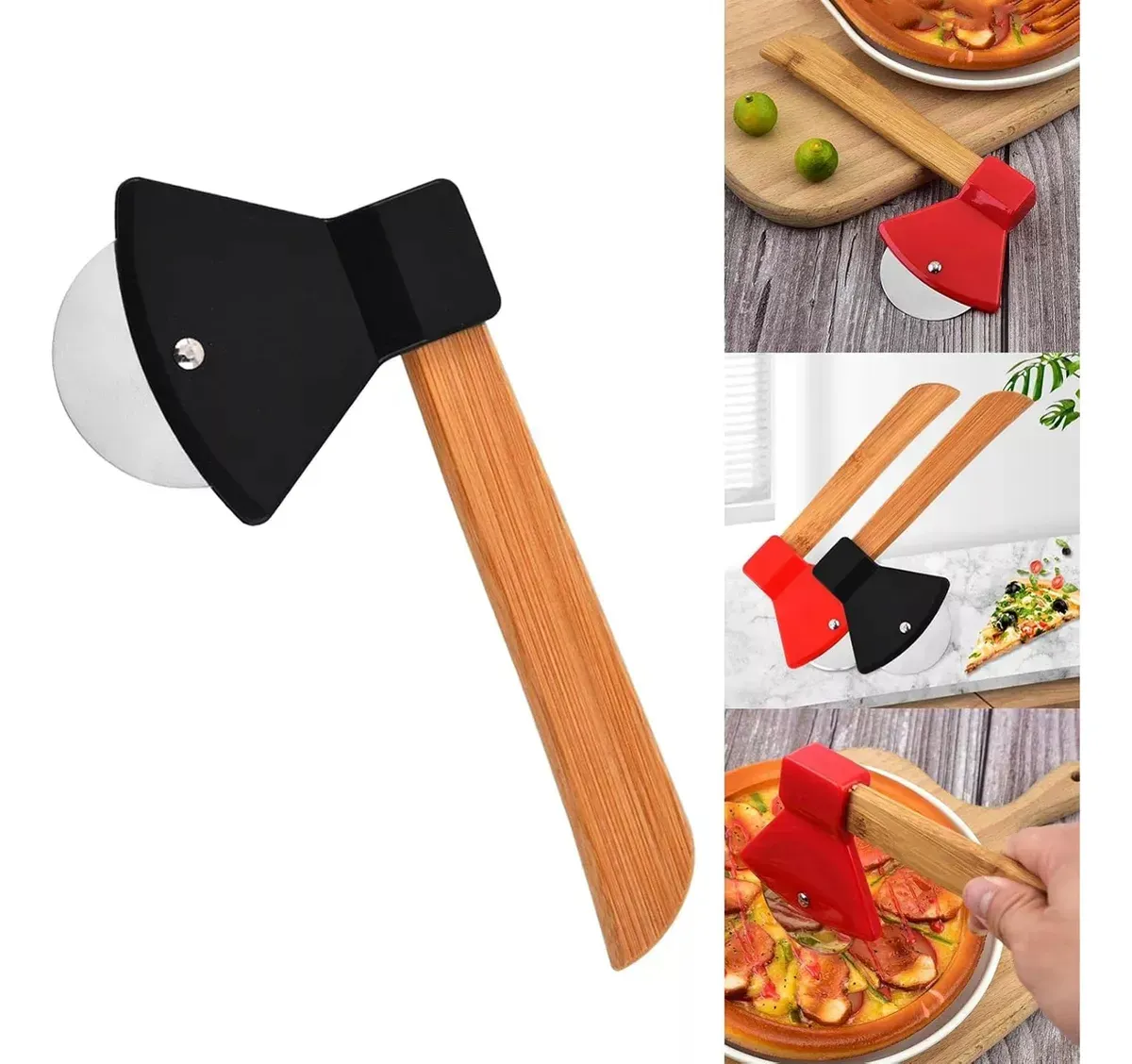 Rueda Cortadora De Pizza Acero Inoxidable En Forma De Hacha De 21 Cm