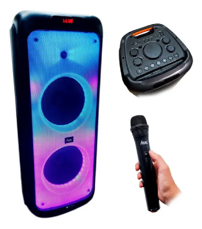 Parlante Altavoz Portable Con Luces Rgb Karaoke Bluetooth con cable usb