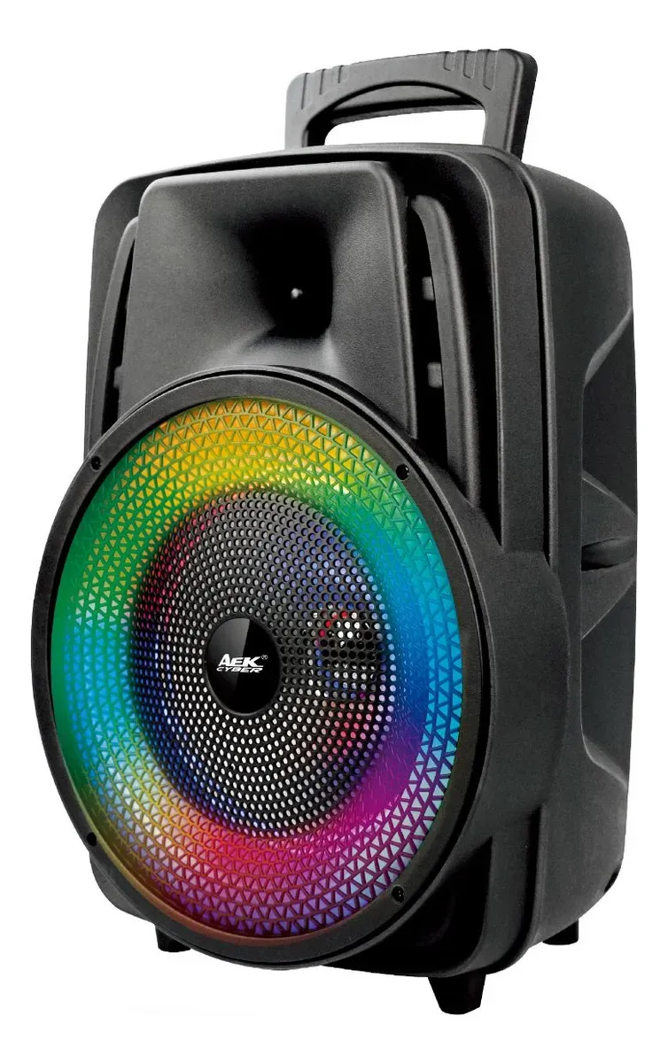 Parlante Bafle Con Luz Led Con Asa Bluetooth De 8 Pulgadas  altura: 37 cm