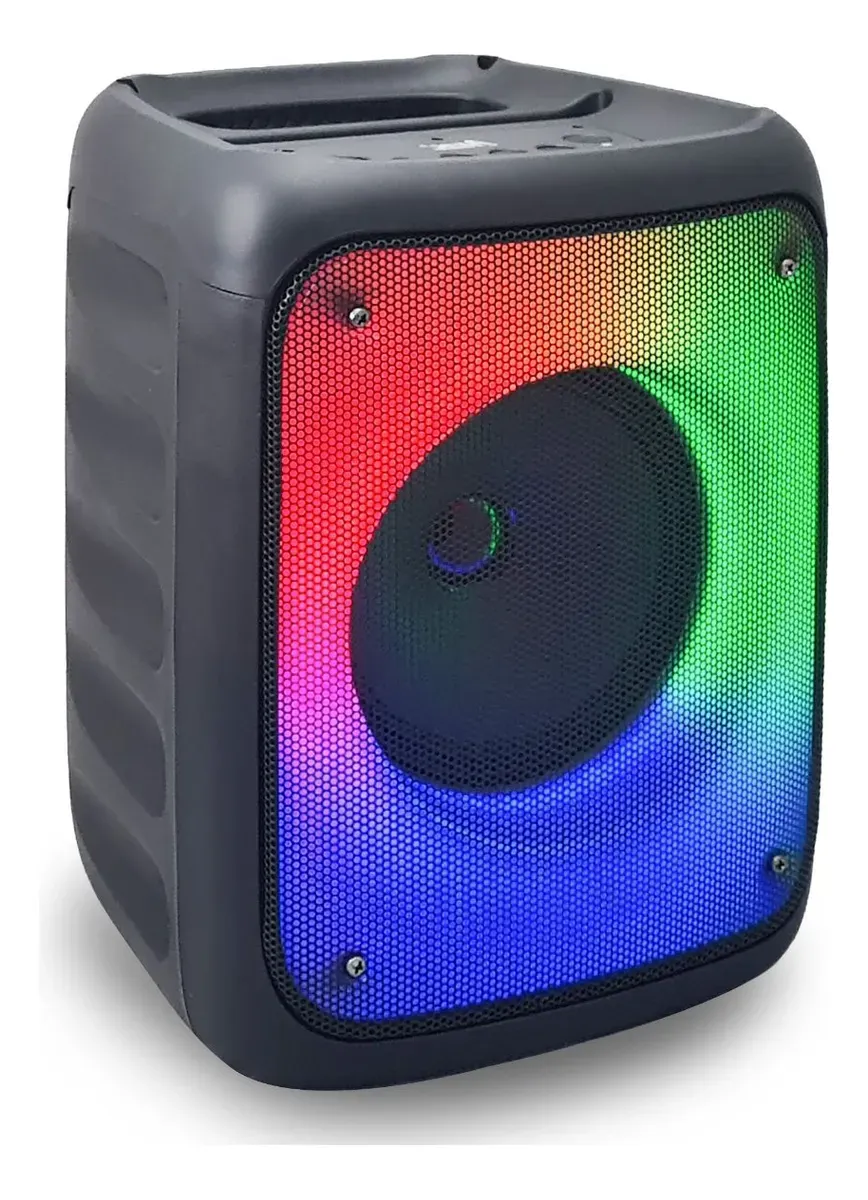 Parlante Portátil Bluetooth Aek S-10608 Fm Rgb Karaoke Tamaño: 6.5&quot;