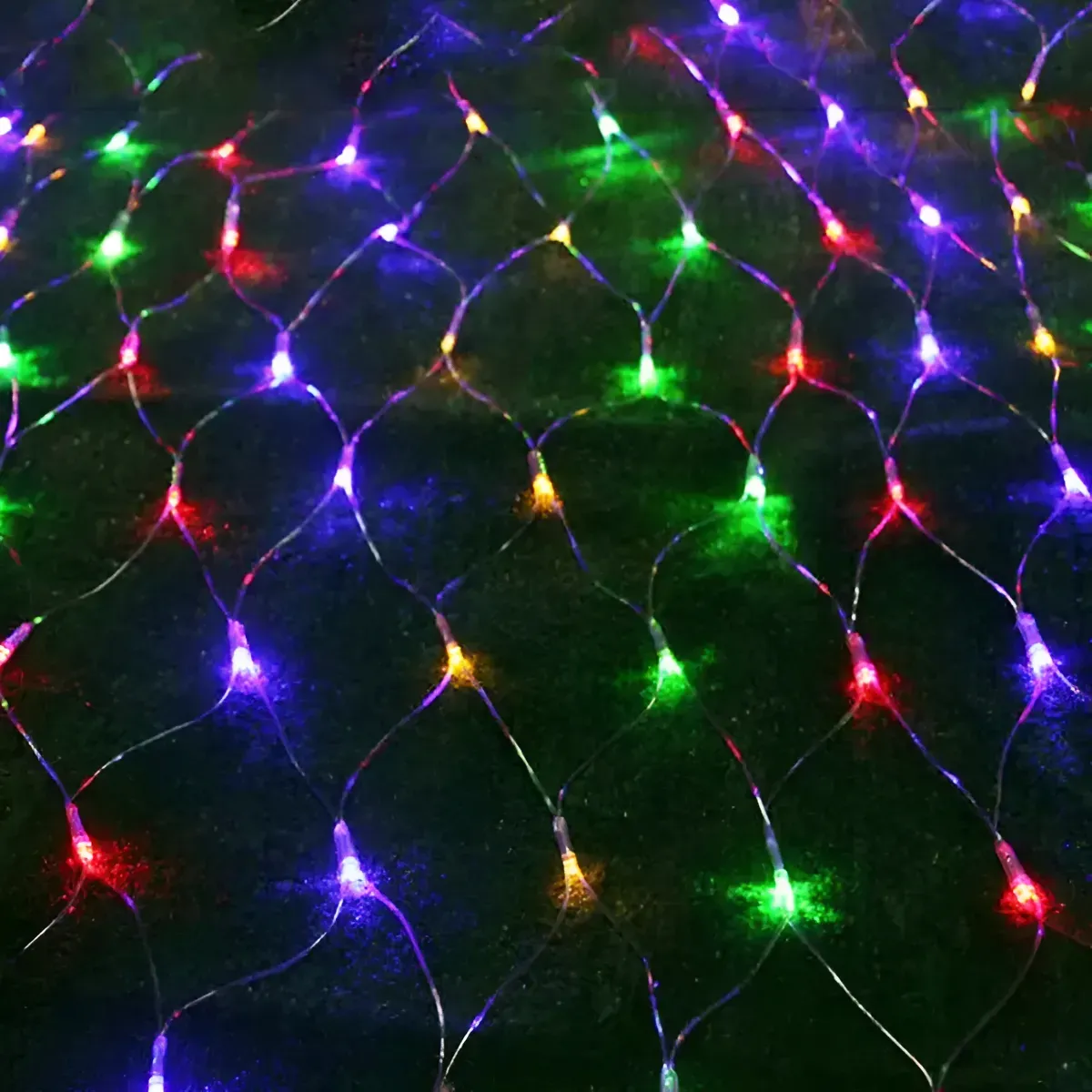 Cortina De Luces Led De Navidad Multicolor 3,20 X 1,45 M