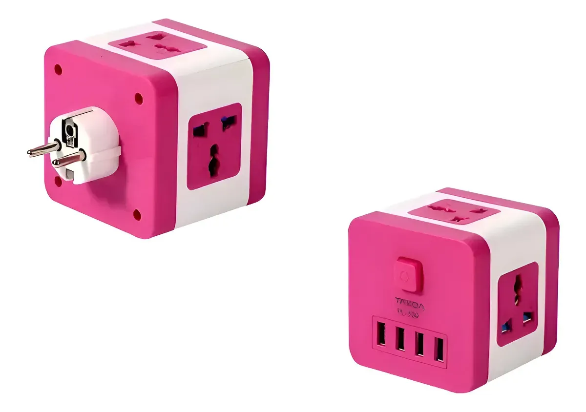 Enchufe Zapatilla de Plastico Adaptador Multiformato 509 Treqa