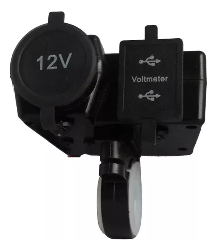 Cargador Doble Carga Con 2 Usb Toma De Motos 12V Display digital