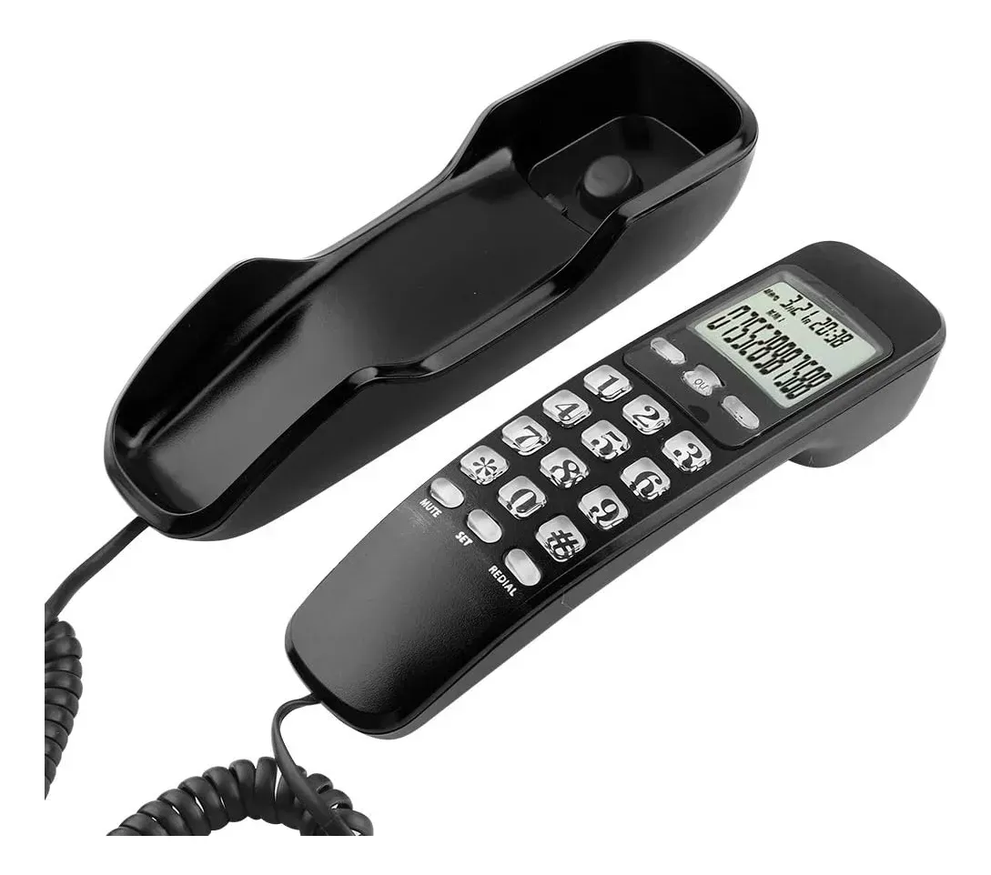 Telefono Zapatilla Con Pantalla LCD Color Negro  cable RJ11
