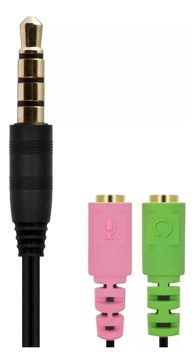 Cable Auricular Y Mic Adaptador Para Auriculares Largo 20cm